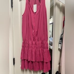 Current Air Cara Pleated Mini Dress DARK PINK